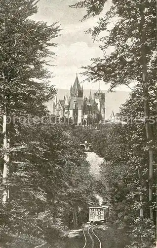AK / Ansichtskarte Koenigswinter Drachenburg mit Zahnradbahn Koenigswinter