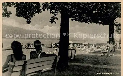 AK / Ansichtskarte Bad_Hoenningen Uferpartie am Rhein Freibad Bad_Hoenningen