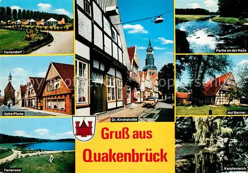 AK / Ansichtskarte Quakenbrueck Feriendorf Hohe Pforte Kirchstrasse Hof Berner Karpfenteich Feriensee Quakenbrueck