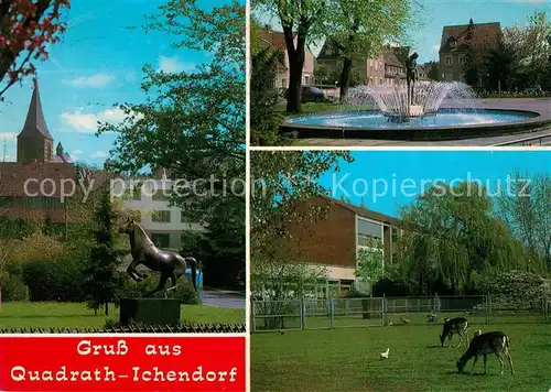 AK / Ansichtskarte Quadrath Ichendorf Brunnen Pfededenkmal  Quadrath Ichendorf
