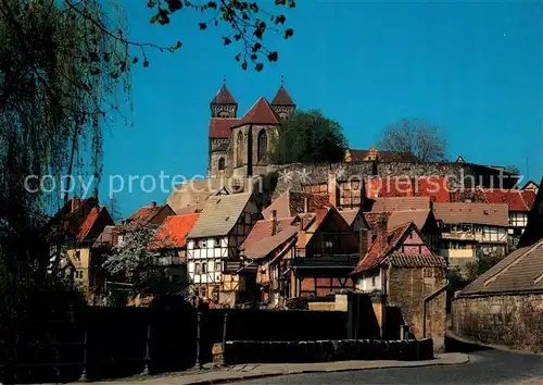 AK / Ansichtskarte Quedlinburg Schlossberg mit Stiftskirche Quedlinburg