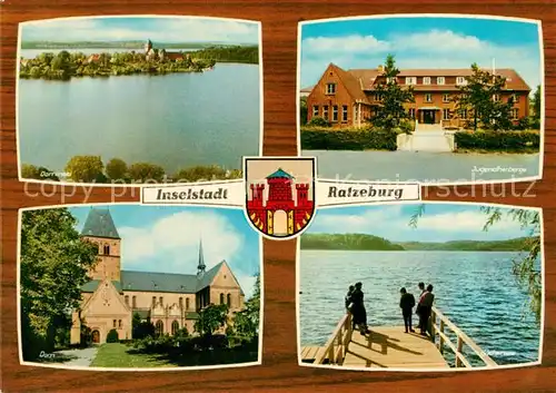 AK / Ansichtskarte Ratzeburg Inselstadt Jugendherberge Dom Fliegeraufnahme Ratzeburg