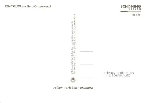 AK / Ansichtskarte Rendsburg Nord Ostsee Kanal Rendsburg