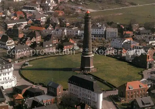 AK / Ansichtskarte Borkum_Nordseebad Fliegeraufnahme mit altem Leuchtturm Borkum_Nordseebad