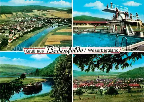 AK / Ansichtskarte Bodenfelde Freibad Fliegeraufnahme Weser  Bodenfelde