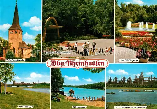 AK / Ansichtskarte Rheinhausen_Duisburg Die Roos Kruppsee Huettenwerke Rhein Volkspark Schachspiel  Rheinhausen Duisburg