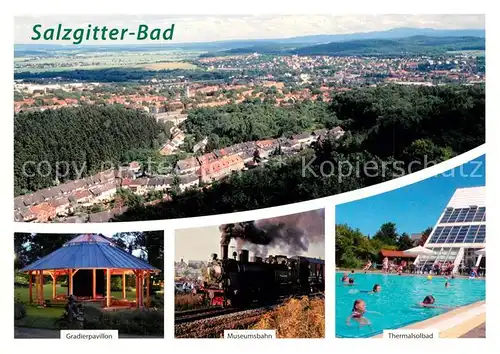 AK / Ansichtskarte Salzgitter Fliegeraufnahme Gradierpavillon Museumsbahn Thermalsolbad Salzgitter