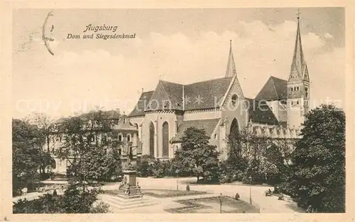 AK / Ansichtskarte Augsburg Dom und Siegesdenkmal Augsburg
