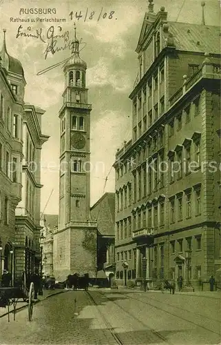 AK / Ansichtskarte Augsburg Rathaus und Perlachturm Augsburg