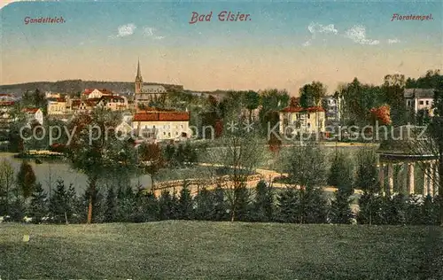 AK / Ansichtskarte Bad_Elster Gondelteich mit Floratempel Bad_Elster