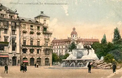 AK / Ansichtskarte Muenchen Lenbachplatz mit Wittelsbacherbrunnen Muenchen