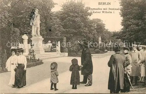 AK / Ansichtskarte Berlin Siegesallee mit Denkmal Kaiser Wilhelm I Berlin