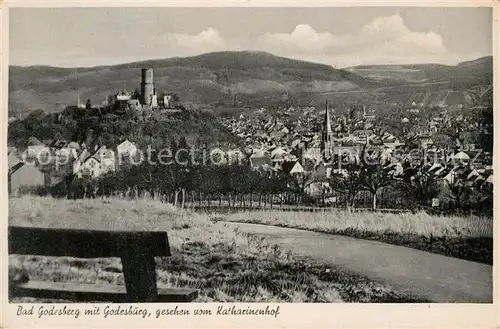 Bad_Godesberg Blick vom Katharinenhof mit der Godesburg Bad_Godesberg