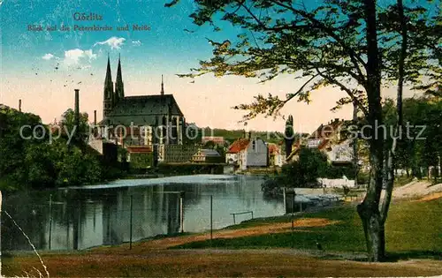 Goerlitz_Sachsen Blick auf die Peterskirche und Neisse Goerlitz Sachsen