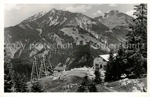 Bad_Oberdorf Sessellift Bergstatio mit Iseler und Ponten Bad_Oberdorf