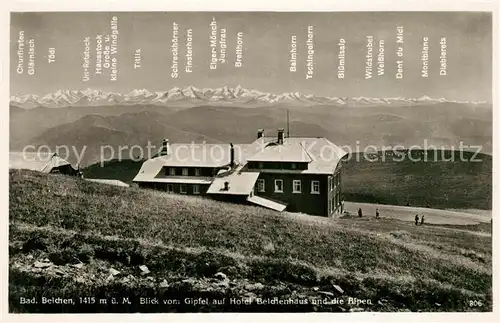 Schoenau_Schwarzwald Gasthof Belchenhaus mit Schweizer Alpenpanorama Schoenau Schwarzwald