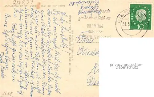 Schleswig_Schlei Blick auf den Holm mit Kirche Schleswig_Schlei