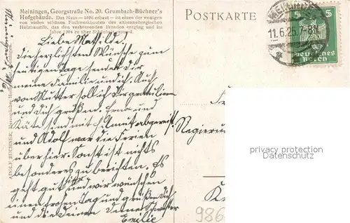 Meiningen_Thueringen Grumpenbach Buechners Hinterhaus Meiningen Thueringen