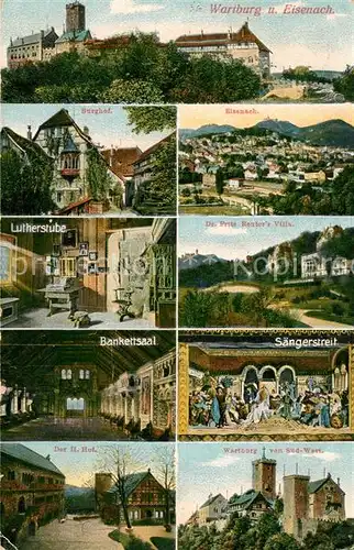 Eisenach_Thueringen Burghof Lutherstube Dr Fritz Reuter Villa Bankettsaal Saengerstreit Wartburg Eisenach Thueringen