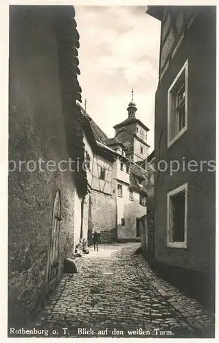 Rothenburg_Tauber Blick zum weissen Turm Rothenburg Tauber