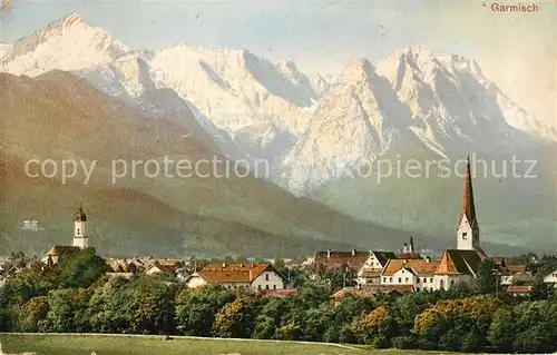 Garmisch Partenkirchen Panorama Kirche Garmisch Partenkirchen