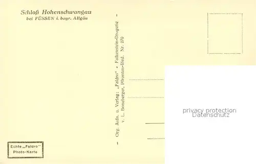 Fuessen_Allgaeu Schloss Hohenschwangau Fuessen Allgaeu