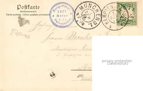 Kempten_Allgaeu Ruine Falkenstein am Rossberg Kempten Allgaeu