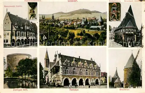 Goslar Gildehaus Kaiserworth Historisches Gebaeude Altstadt Dukatenmaennchen Butterhannes Hotel Restaurant Brusttuch Zwinger Rathaus Breitetor Goslar