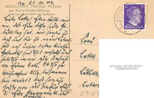 Rudolstadt Thueringer Museum der Marie Richter Stiftung Thueringer Bauernhof am Stadtpark Rudolstadt