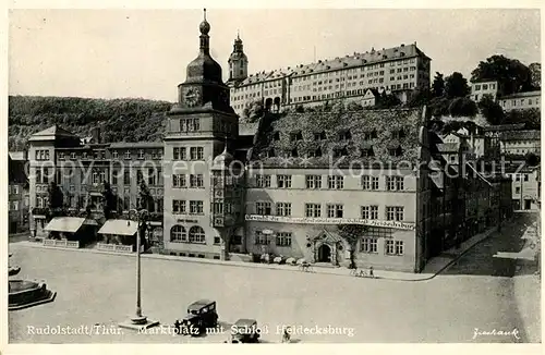 Rudolstadt Marktplatz mit Schloss Heidecksburg Rudolstadt