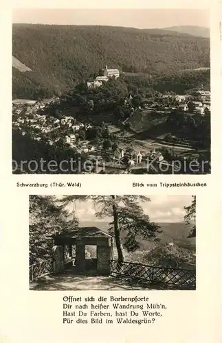 Schwarzburg_Thueringer_Wald Panorama Blick vom Trippsteinhaeuschen Gedicht Poesie Aussichtspunkt Schwarzburg_Thueringer