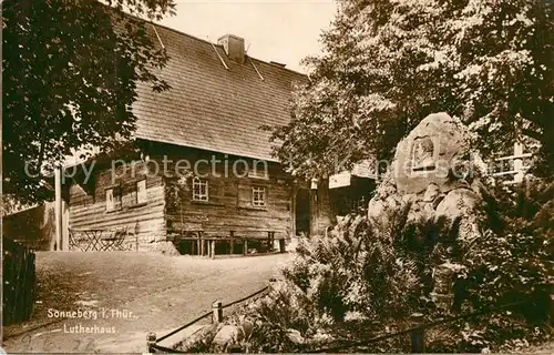 Sonneberg_Thueringen Lutherhaus Gedenkstein Trinks Postkarte Sonneberg Thueringen