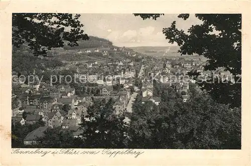 Sonneberg_Thueringen Panorama Blick vom Kappelberg Kupfertiefdruck Sonneberg Thueringen