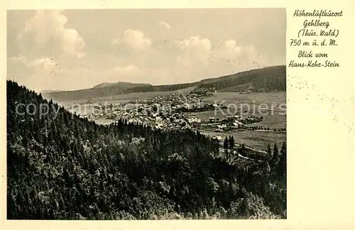 Gehlberg Panorama Blick vom Hans Kehr Stein Thueringer Wald Gehlberg