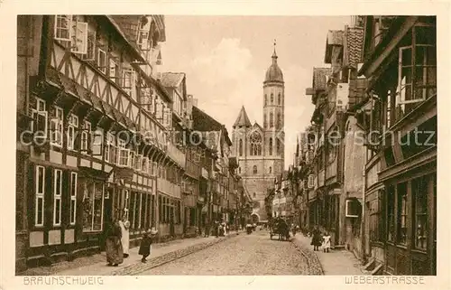 Braunschweig Weberstrasse Fachwerkhaeuser Altstadt Kirche Braunschweig