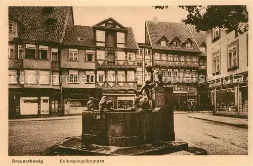 Braunschweig Eulenspiegelbrunnen Altstadt Fachwerkhaeuser Braunschweig