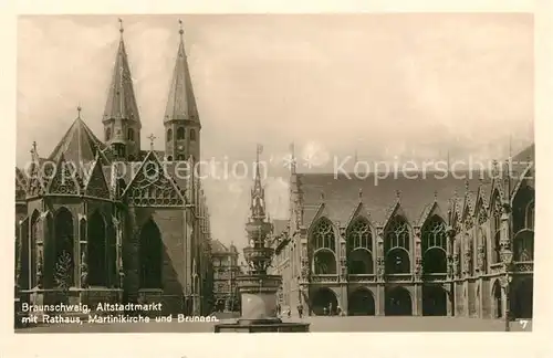 Braunschweig Altstadtmarkt Rathaus Martinikirche Brunnen Braunschweig