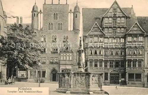 Hildesheim Templerhaus Wedekindhaus Historische Gebaeude Altstadt Brunnen Hildesheim