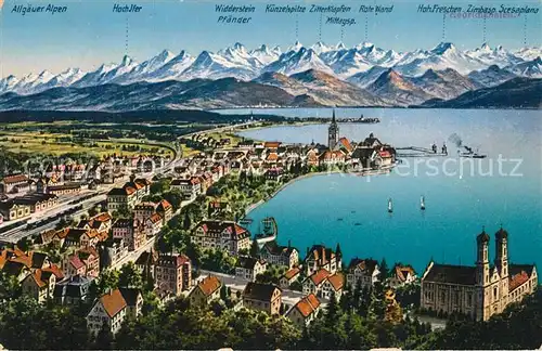 Friedrichshafen_Bodensee Alpenpanorama aus der Vogelperspektive Friedrichshafen Bodensee