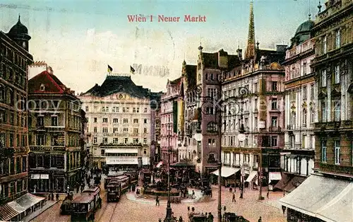 Wien Neuer Markt Altstadt Brunnen Strassenbahn Wien