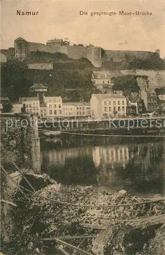 Namur_Wallonie Gesprengte Maasbruecke 1. Weltkrieg Namur Wallonie