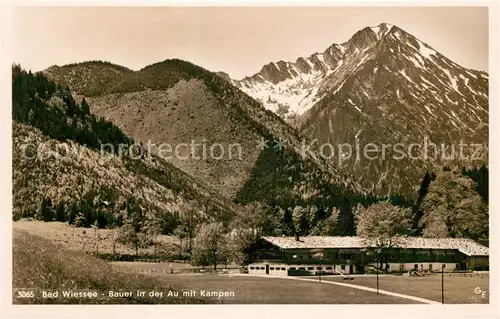 Bad_Wiessee Bauer in der Au mit Kampen Mangfallgebirge Bad_Wiessee