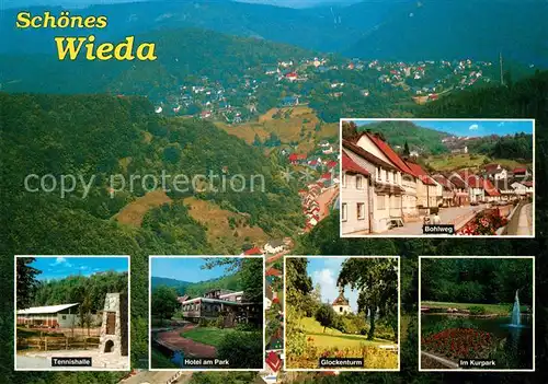 AK / Ansichtskarte Wieda Kurpark Glockenturm Hotel am Parkt Tennishalle Bohlweg Wieda