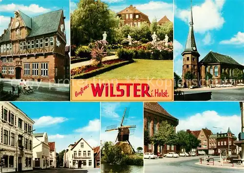 AK / Ansichtskarte Wilster Kirche Fachwerk Windmuehle Wilster