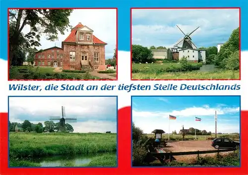 AK / Ansichtskarte Wilster Windmuehlen Stadt an der tiefsten Stelle Deutschlands Wilster