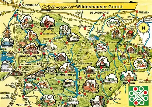 AK / Ansichtskarte Wildeshausen Geest Lageplan Oldenburg Wildeshausen