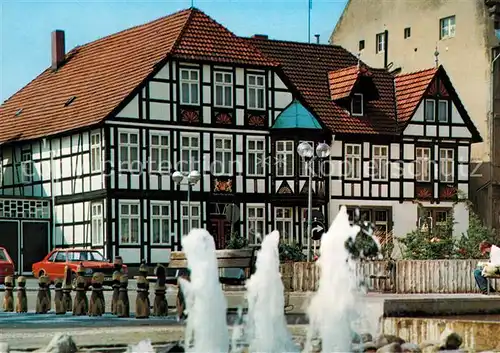 AK / Ansichtskarte Wittingen_Niedersachsen Fachwerk Brunnen Wittingen Niedersachsen