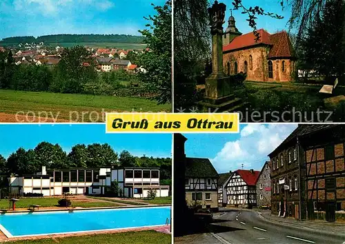 AK / Ansichtskarte Ottrau Kirche Freibad Fachwerk Ottrau