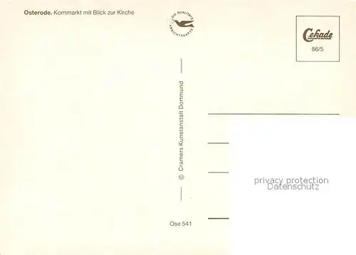 AK / Ansichtskarte Osterode_Harz Kornmarkt Kirche Osterode_Harz