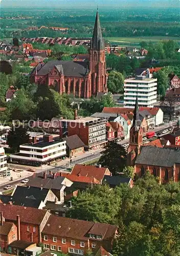 AK / Ansichtskarte Papenburg_Ems Fliegeraufnahme mit Kirche Papenburg Ems